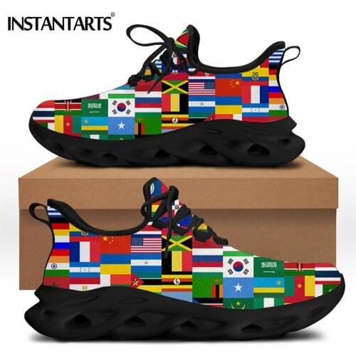 INSTANTARTS World Flags Designer Men Shoes Spring Casual Outdoor Footwear Non-slip Walking Sneaker Breathable Flats Zapatillas