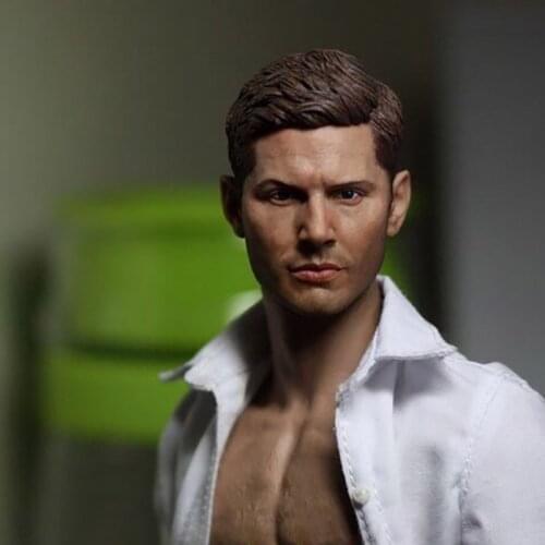 1/6 Scale Science fiction Jensen Ackles Man Male Head Sculpt Version Short Hair Head Carving Headplay for 12" Action Figure Body