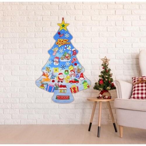 New DIY Felt Christmas Tree Artificial Xmas Tree Detachable Hanging Decoration New Year Home Decoration For Christmas Kids Gift