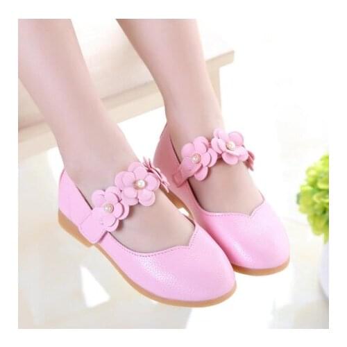 Newest Autumn Girls leather shoes Children girls baby princess bowknot single shoes Kids dance shoes
