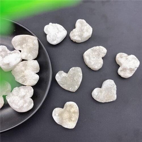 Drop shipping 1PC Natural Mini Crystal Agate Geode Heart Cluster Healing Stone Reiki Rock Mineral Natural Stones and crystals