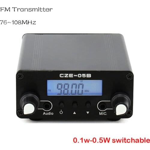 PLL Stereo FM Transmitter Radio Broadcast Station CZE-05B 100mW/500mW Frequency 76-108Mhz Home Campus Amplifier Dual Mode