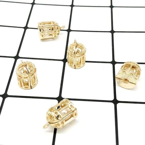 10pcs Korean version of the simple trend of explosion models Pearl bird cage jewelry accessories DIY headwear earrings pendant