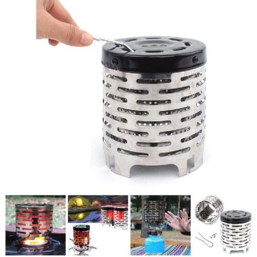 Portable Mini Camping Heater Cap Outdoor Gas Stove Cover Warmer Heater Stainless Steel Equipment Travel Picnic Tools ASD88