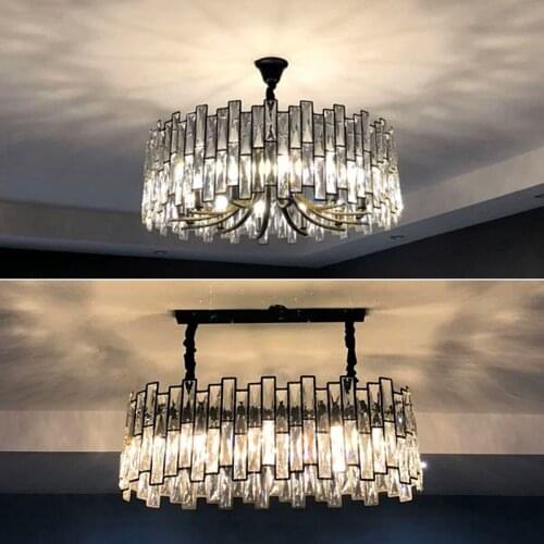Luxury Crystal Chandelier Lamp Living Room Post Modern Minimalist Personality Home Bedroom Restaurant Creative Led Lamp Light