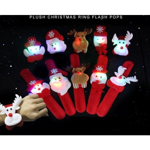 Christmas Decorations New-Style LED Pat Circle Santa Claus Snowman Bear Deer Bracelet Toy XMAS Ornaments Children Bracelet