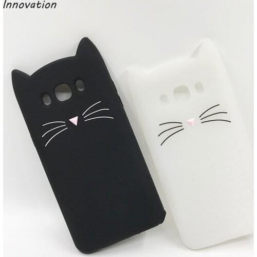 3D Cute Cartoon Moustache Cat Soft Silicone Rubber Cat Phone Case Cover For Samsung Galaxy 2016 J1 J120 & J3 & J5 J510 & J7 J710