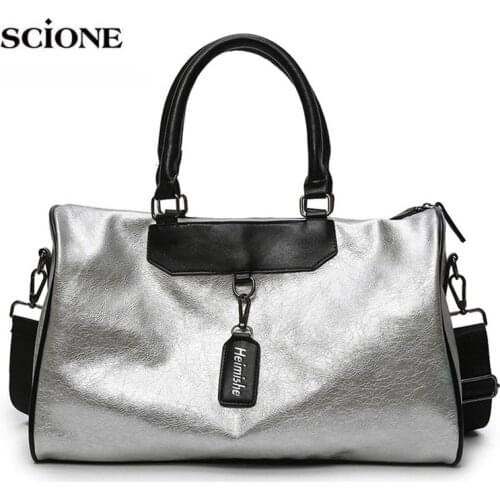Women Silver Fitness Gym Bag Traveling Bags Glitter Sac De Sport For Men Training Travel Tas Sports Outdoor Gymtas Sporttas xa32