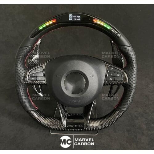 LED Performance Steering Wheel Display Compatible Benz AMG + 100% Real Carbon Fiber