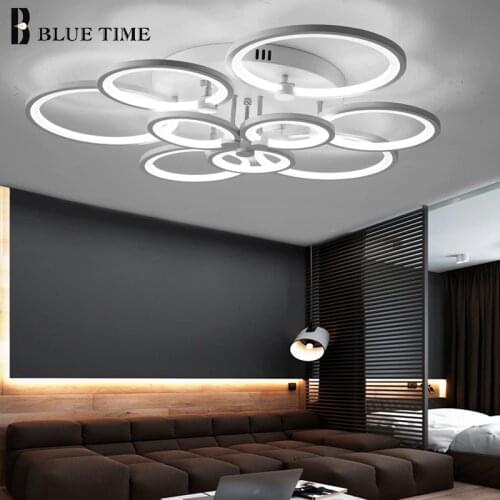 New Design Ring Shape LED Ceiling Lights For Living Room Dining Room Bedroom White&Black Finished LED Ceiling Lamps AC 220V110V