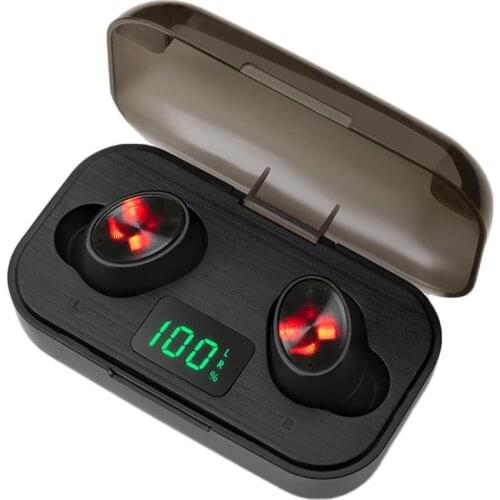 F6 Bluetooth Headset TWS Wireless Headphones Waterproof Stereo Sound Sport Earbuds with 2000mAh LED Display Charging Box