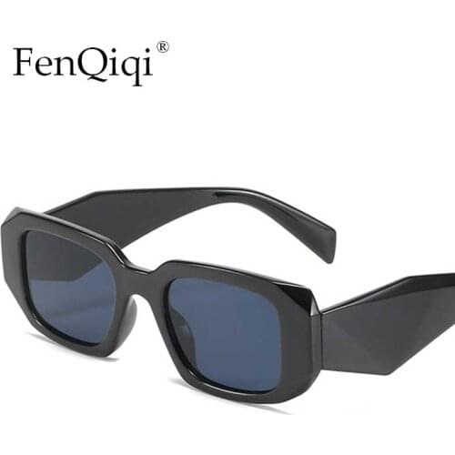Vintage Black Square Small Sunglasses Plastic Trimming Glasses Women Men Brand Designer Zonnebril Dames Oculos