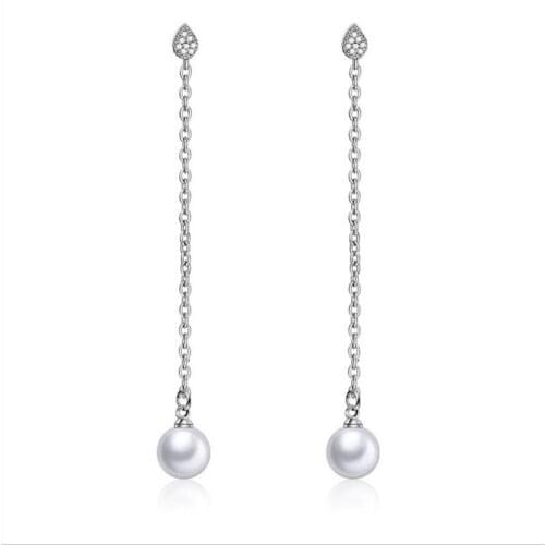 Vintage Silver 925 Sterling Earrings Female Party Accessories Top Quality Zircon Pearl Earring For Women Christmas Gift Trendy