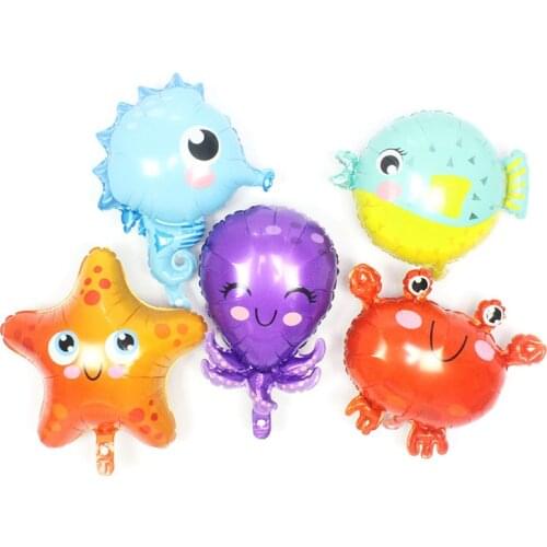 Cartoon animal balloon starfish seahorse octopus shape balloon children marine theme birthday party decoration balloon