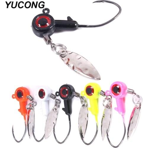 YUCONG 25PCS Exposed Jig Head Fishhooks 1/16-1/8oz Barbed Hooks Metal Spinner Spoon Soft Lure Jigging Hooks Fishing Hooks Pesca