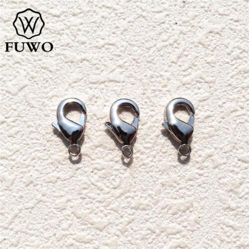 FUWO Platinum Plated Brass Lobster Clasps Connect Clasps High Quality Jewelry Accessories For DIY Making B002 6*10mm