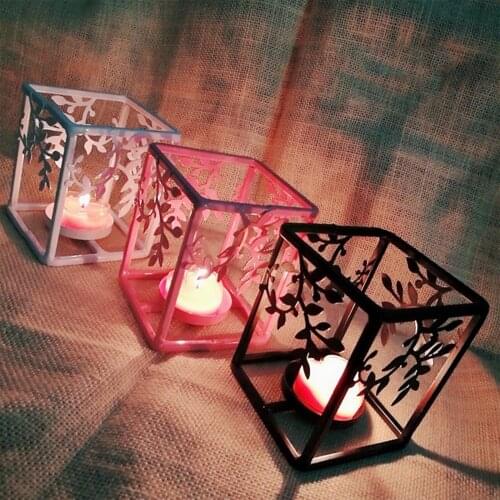 European Style Iron Ceramic Aroma Candle Holders Hollow Carved Burner with Wax Tray Household Decoration Holiday Gifts