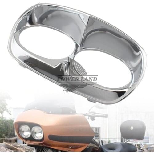 1pc Chrome Bad Boy Eagle Hawk Sharp Headlight Cover Headlight Bezel Scowl Outer Fairing For Harley Road Glide Roadglide 1998-13
