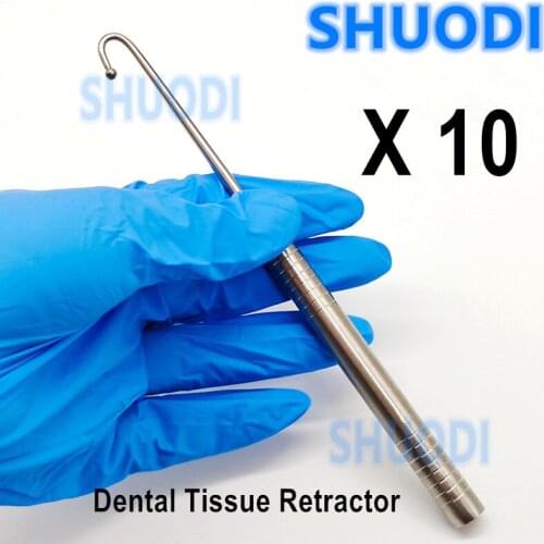 10pcs Dental Surgical Tissue Retractor Dental Implant Retractor Ball Tip Ended Retractors One Prong Retractor Autoclavable