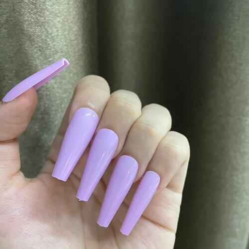 100Pcs Solid Color False Nail Tips Full Cover Pure Acrylic Ballerina Fake Nails Tip DIY Beauty Manicure Extension Tools