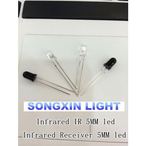 1000pcs/lot 500pcs* 5mm Infrared IR LED + 500PCS* 5mm LED Infrared Receiver IR Led Diodes IR+PD 940NM 850NM 5MM diodes IR lamp