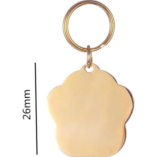 1000pcs/lot Fashion Stainless Steel Pet Tag Dog Cat Pendants golden charm lovely Free Shipping