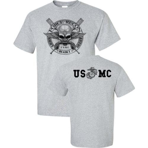 2019 Fashion Short Sleeve T Shirt 100% Cotton Marine Usmc Military Mens T-Shirt Summer O Neck Cotton Tees