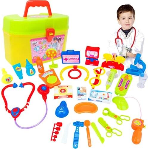 30 PCS/Set Creative Doctor Medical Play Set Pretend Carry Case Medicine Box Children Education Role Playing Toys NTY0032