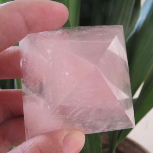 50*50mm100% Natural Rose Quartz Crystal Pyramid Hand made Healing Wholesale Reiki