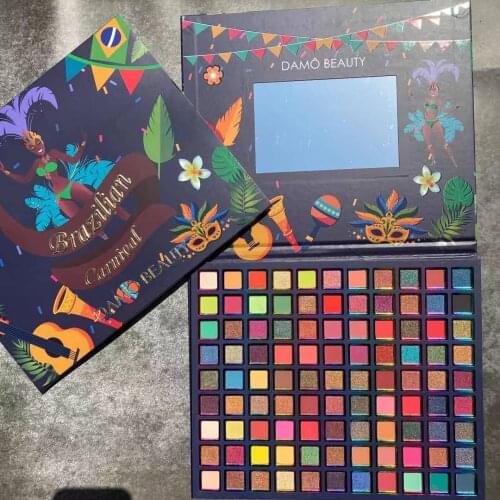 99 Colors Brazil Eye Shadow Palette Pigmented Pressed Powder Shimmer Eye Shadow Matte Glitter Stage Party Eyeshadow Palette