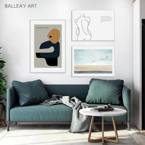 Abstract Canvas Poster Nordic Decoration Wall Art Print Minimalist Painting Line Body Art Decorative Picture Living Room Decor