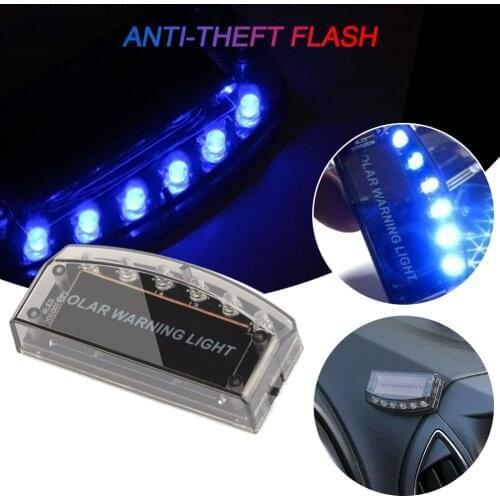 Car LED Fake Dummy Alarm Warning Light Solar Power Simulated Security Anti-Theft Flashing Light Safety Protection Car light
