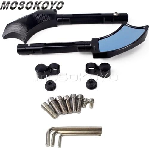 7/8" Universal Motorcycle Handle Bar End Rearview Side Mirrors For Honda Suzuki Yamaha Kawasaki Aprilia BMW DUCATI CB1000R
