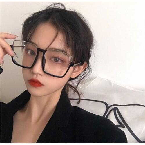 Vazrobe Oversized Glasses Frame Women Male Unisex Square Eyeglasses Large Frame Fashion Makeup Spectacles