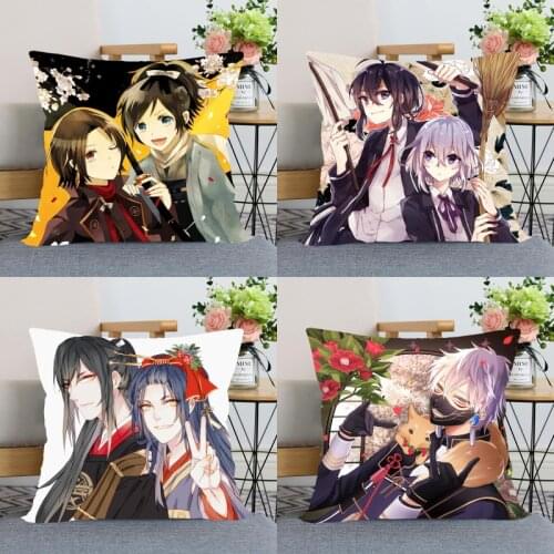 Touken Ranbu Online Pillow Case Modern Home Decorative Silk Fabric Pillowcase(one sides) For Living Room Pillow Cover 0511