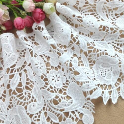 Buulqo White black 100*19cm Ribbon Polyester Embroidered Sewing Craft Lace Trim DIY Garment & Home Decoration