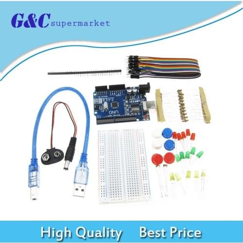 For arduino Starter Kit UNO R3 mini Breadboard LED jumper wire button for Arduino compatile with Box diy electronics