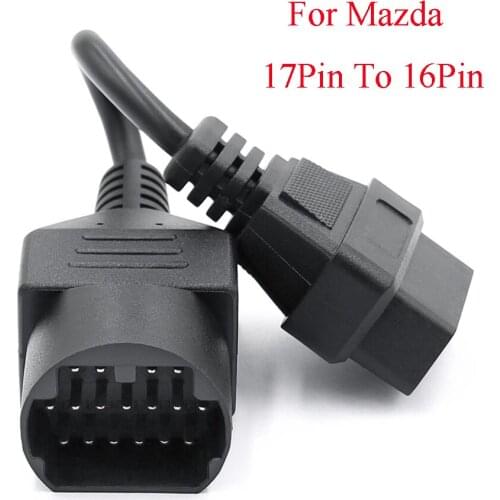 For Mazda 17 Pin To OBD 2 OBD II Cable 16 Pin Connector Diagnostic Tool 17pin to 16pin Adapter Extension Cable
