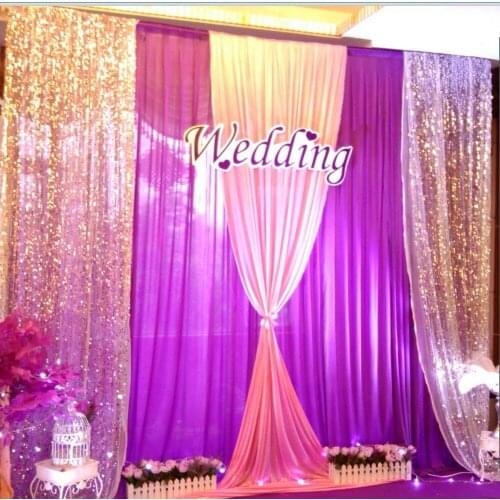 Ice Silk Party Background Curtain 10FTX10FT Sequin Backdrop Drape Wedding Stage Baby Shower Wall Glitter Backdrop Curtain