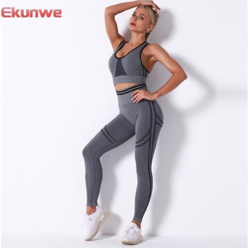 Sports Suits Women Seamless Fitness Yoga Leggings Sets Active Wear Gym Sports Two Pieces Sets Push Up Training Bras Suits