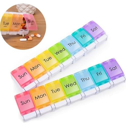 Push Button 7 Days Weekly Pills Box Tablet Holder Storage Case Medicine Drug Container Mini Pill Box Tablet Storage Box