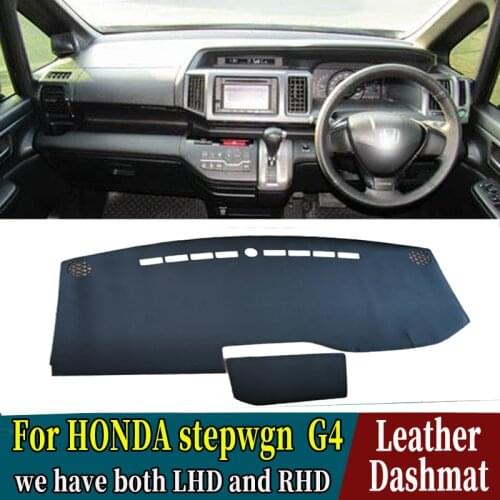 PU Leather Dashmat Dashboard Cover Mat Car-Styling Accessories For HONDA Step Wagon Stepwgn G4 2010 2011 2012 2013 2014 RHD