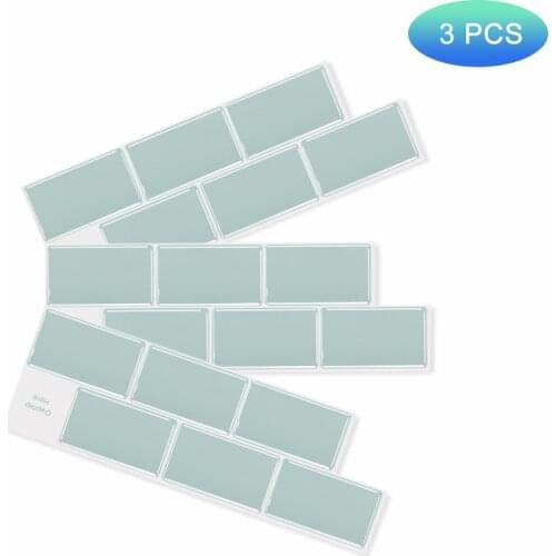 EasyTiles Kitchen Stickers Subway Oblong Vinyl 3D Wallpaper Waterproof Peel And Stick Wall Tiles - 3 Sheets