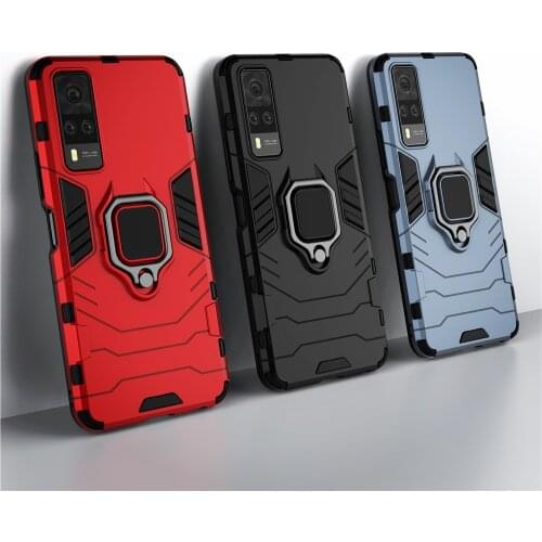 Magnetic Car Shockproof Ring Armor Phone Back Cover For VIVO Y31 2021 Case For Vivo Y31 Coque VivoY31 Y 31 2021 6.58" Capa V2036