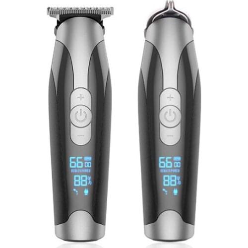 Hair trimmer USB rechargeable hair clipper haircut machine oilhead clipper white hair carving clipper beard trimmer LCD 0mm