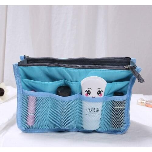 Multi-functional Thick Cosmetic Bag Korean-style Double Zipper Bag in Bag Large Capacity Travel Portable Washed Supplies Bag