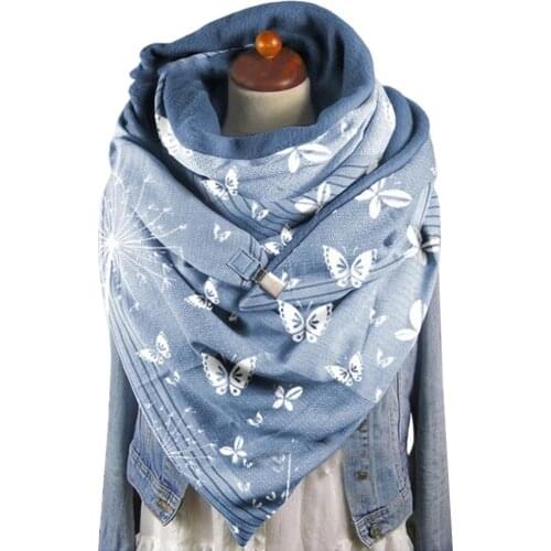 Fashion Women Autumn Winter Butterfly Print Soft Wrap Scarf Casual Warm Shawl