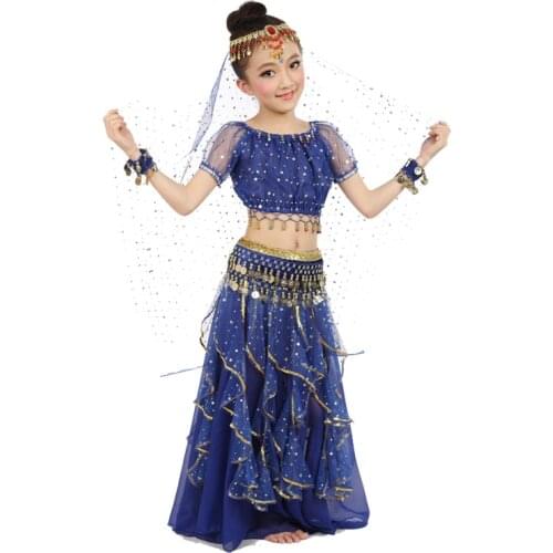 New Style Kids Belly Dance Costume Oriental Dance Costumes Belly Dance Dancer Clothes Indian Dance Costumes For Kids 3pcs/set