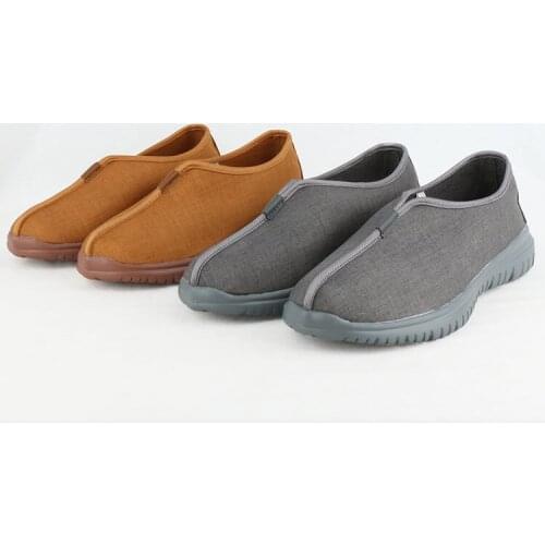 Monk Shoes Mens Summer Thick Breathable Soft Soles Shaolin Kung Fu Shoes Meditation Shoe Lay Buddhist 2 Color Unisex