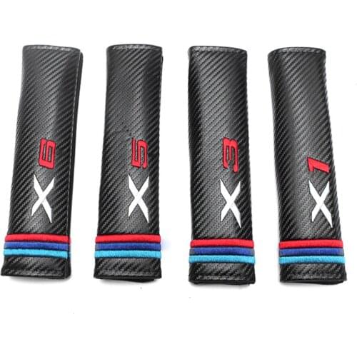 For BMW X1 X3 X4 X5 X6 E53 E70 E71 E83 F15 F20 Z3 Z4 E49 M5 M6 M3 Safety Belt Pad Carbon Fiber Seat Belt Auto Pillow Car Styling